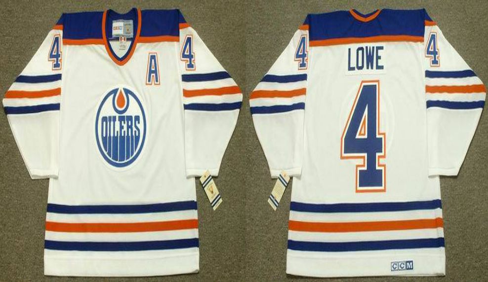 2019 Men Edmonton Oilers 4 Lowe White CCM NHL jerseys